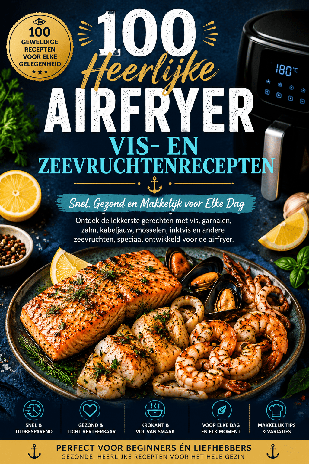 100 Heerlijke Airfryer Vis- en Zeevruchtenrecepten – Het Complete Kookboek
